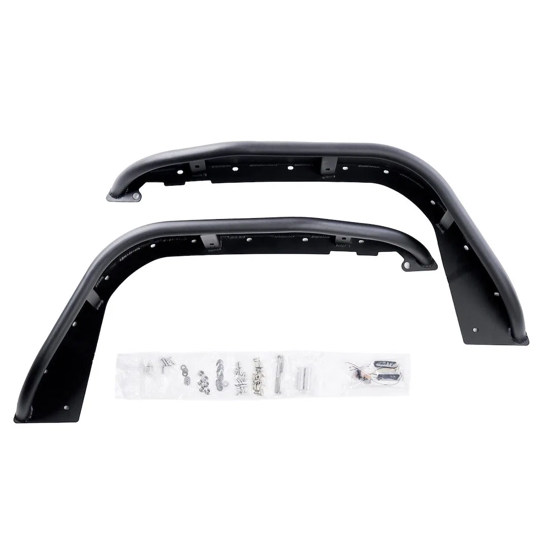 25-1076 – COMBAT OFFRD Fender Flare, Flat Style 9 Inch Tire Coverage Black Aluminum Set Of 2